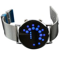 Relógio redondo com LEDs azuis e alto brilho